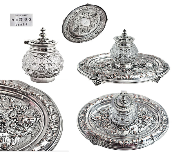 Elkington Sheffield plate inkstand