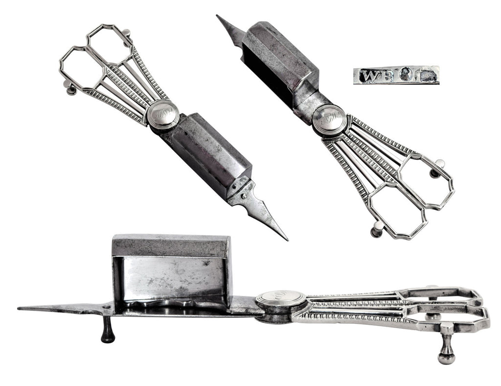 Georgian silver and steel wick trimmer