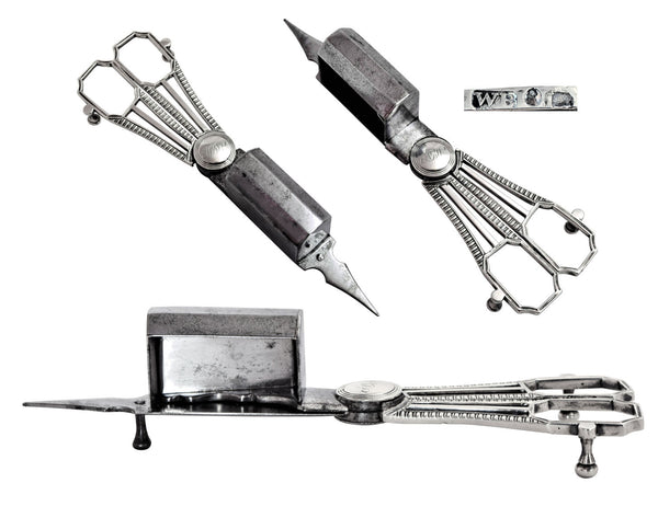Georgian silver and steel wick trimmer