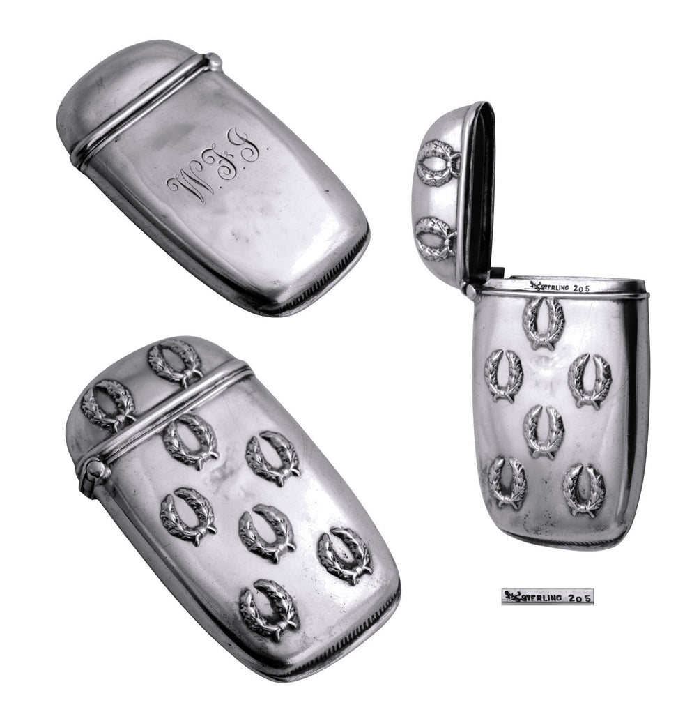 American silver match safe