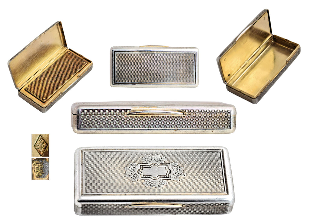 French silver match safe