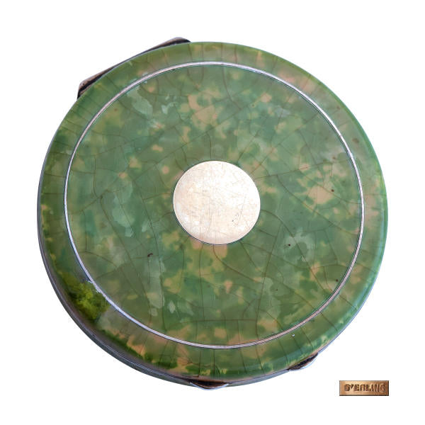Enameled silver ladies compact