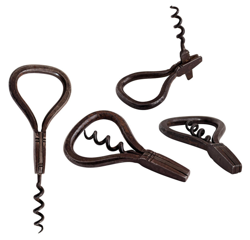 Folding harp corkscrew and carriage key
