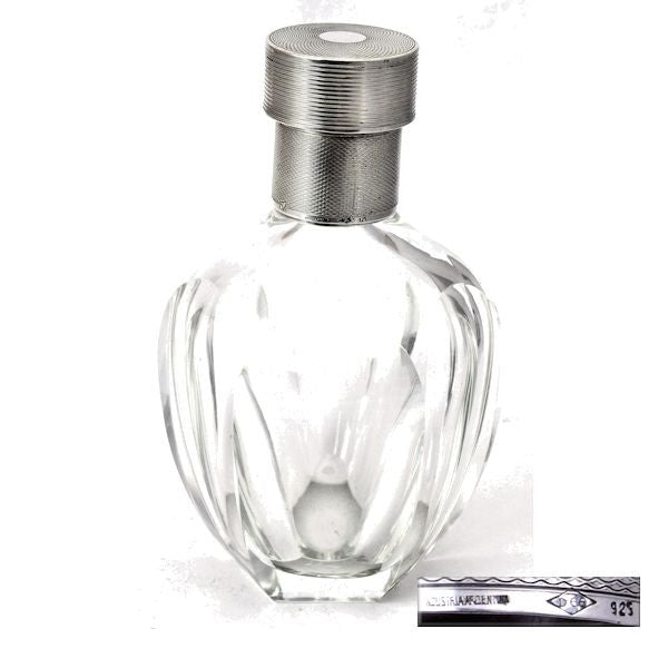 Silver & crystal perfume bottle
