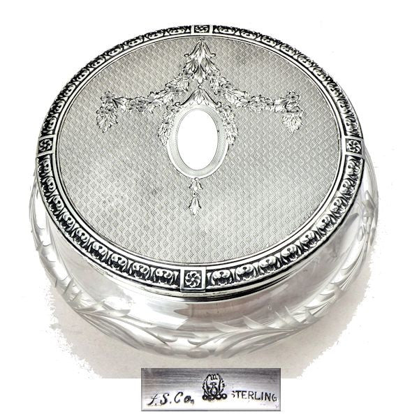 Meriden silver dresser jar