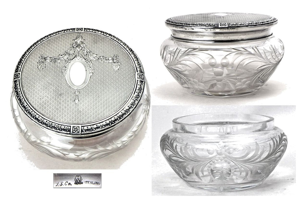 Meriden silver dresser jar