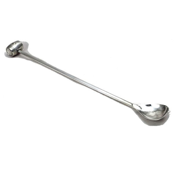 Silver barrel cocktail spoon
