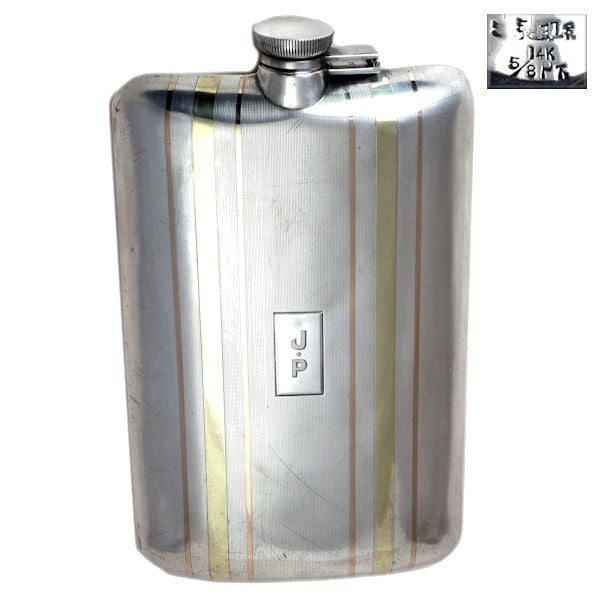 Silver & gold Whisky flask