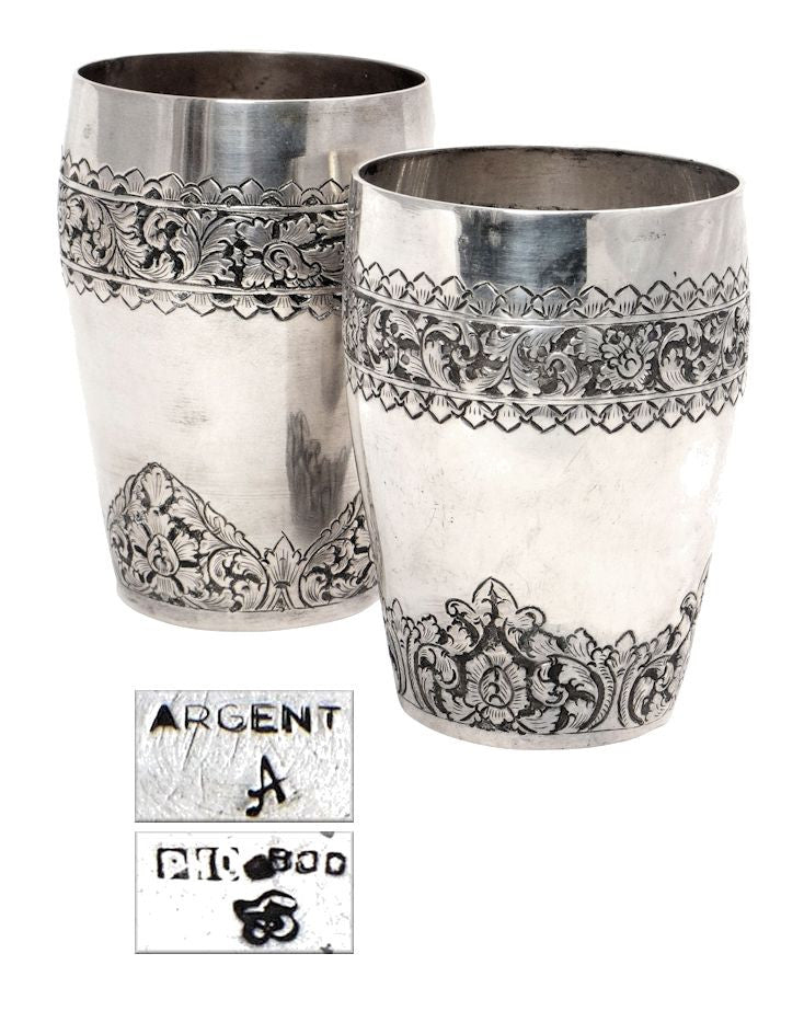 Thai silver beakers