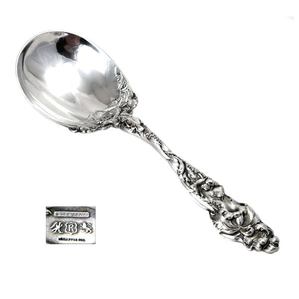 Silver serving spoon