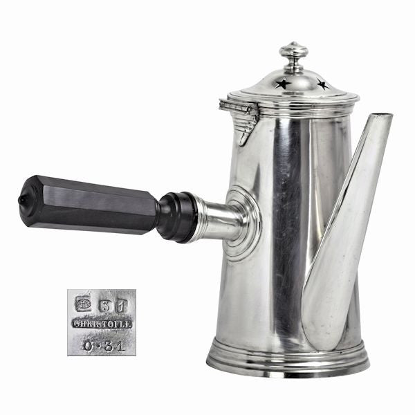 Left handed chocolate pot