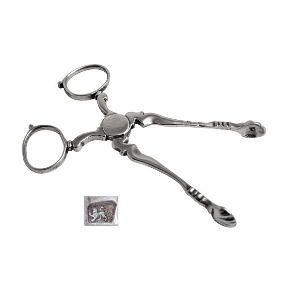 Georgian silver tea tongs