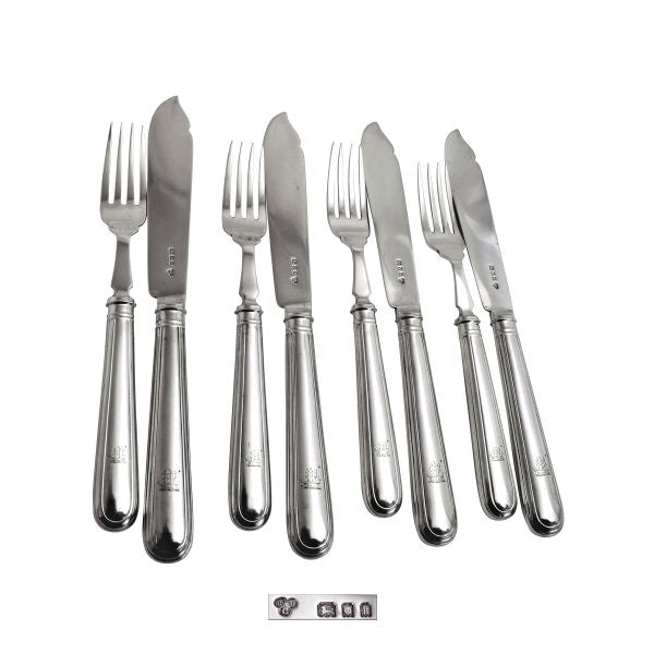 William Comyns silver fish set