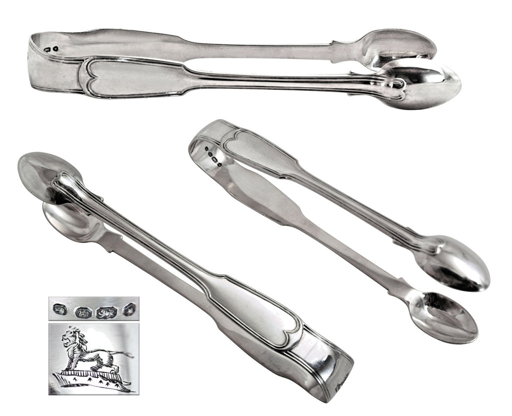 William Fielder 1843 silver tongs