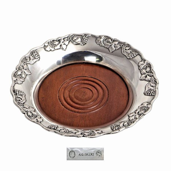 Danish silver wine coaster