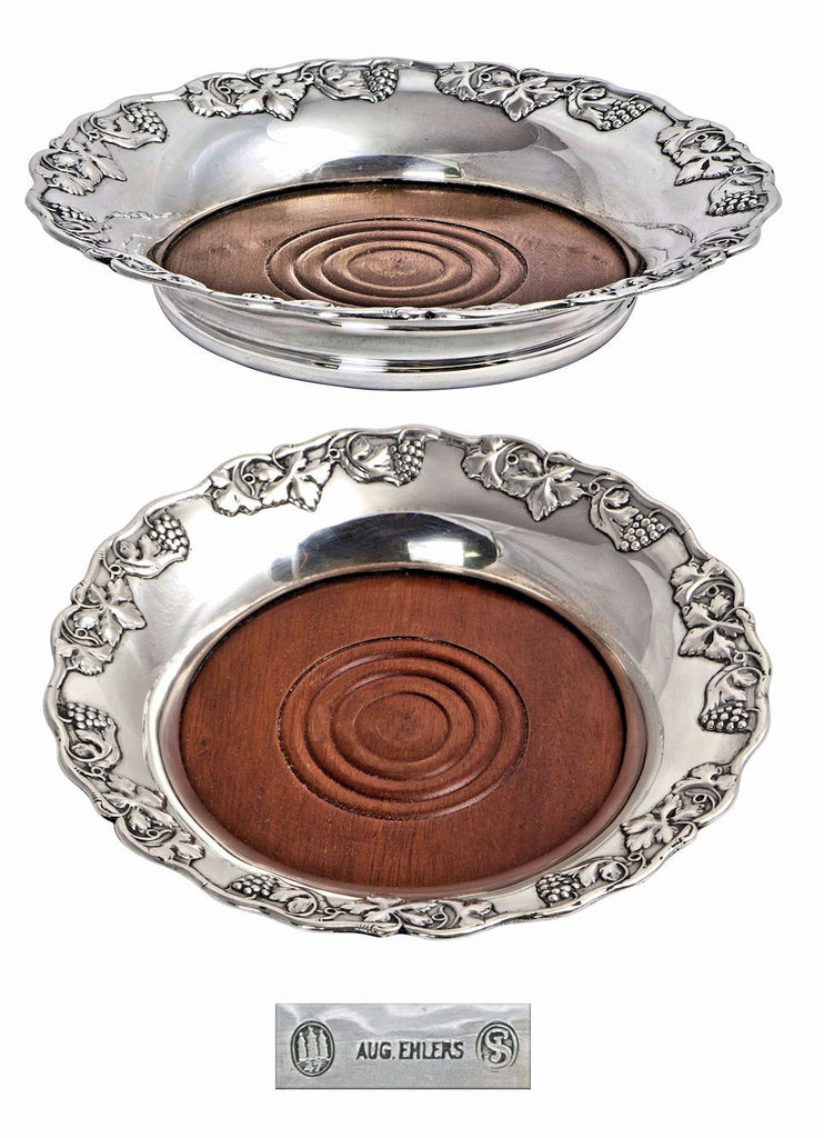 Danish silver wine coaster