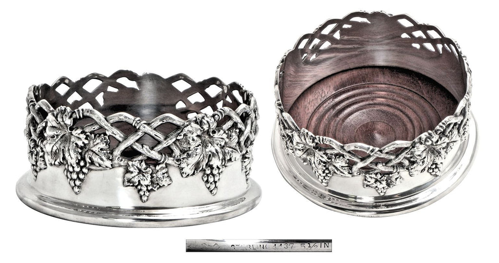 American silver wine coaster