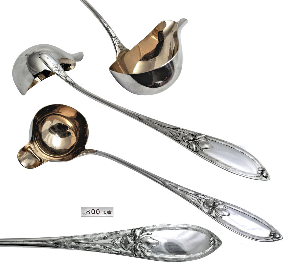 German silver punch ladle