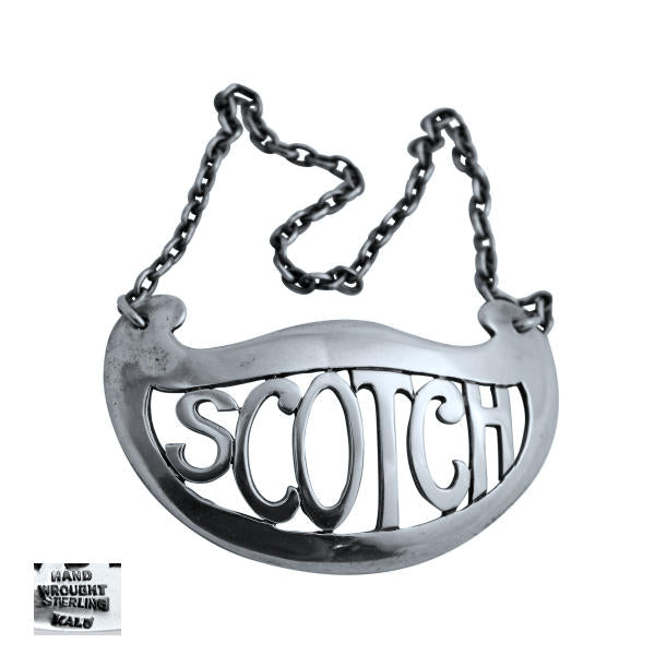 Kalo silver scotch decanter label