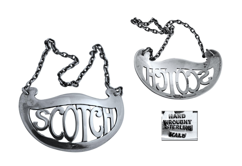 Kalo silver scotch decanter label