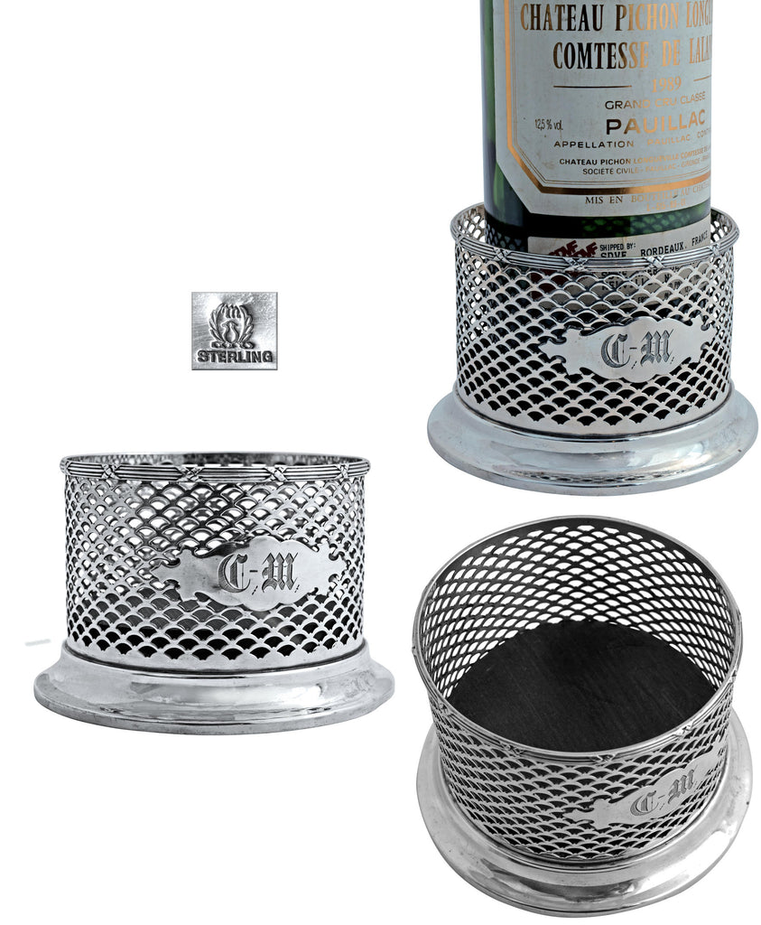 American silver wine coaster