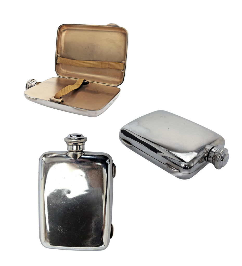 English Whisky flask & cigar case