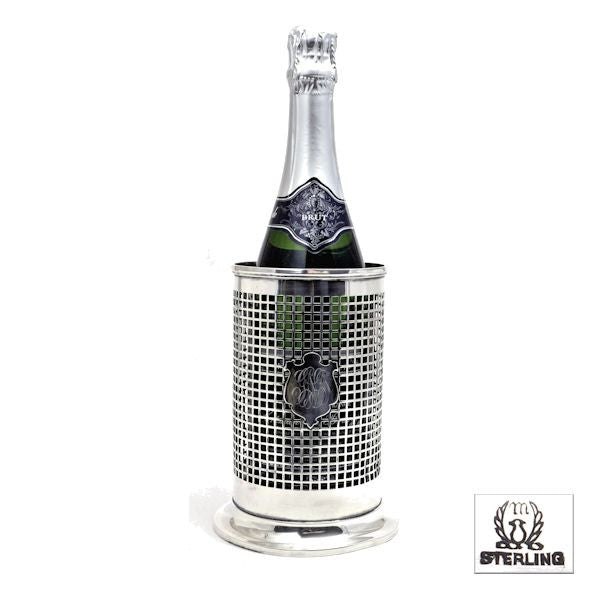 Tall silver bottle coaster